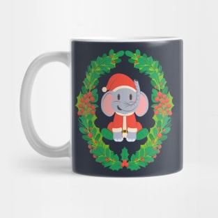 Baby Elephant Santa - Christmas Animal Nursery Kids Character Illustration Mug